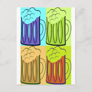 Beer Mug Pop Art Postcard