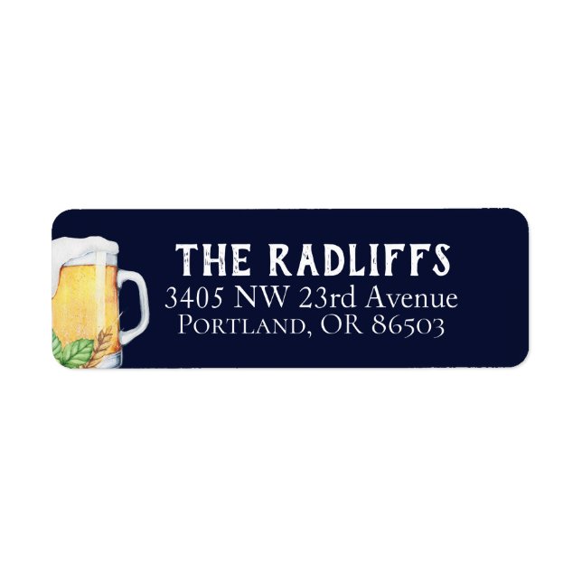 Beer Mug Return Address Label (Front)