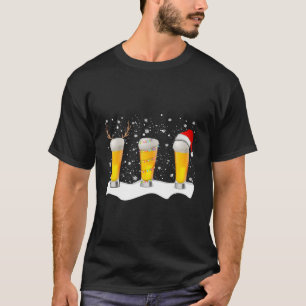 Beer Mug Santa Reindeer Xmas Lights Gift Men Women T-Shirt