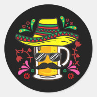 Beer Mug Sombrero Moustache Cinco De Mayo Mexican
