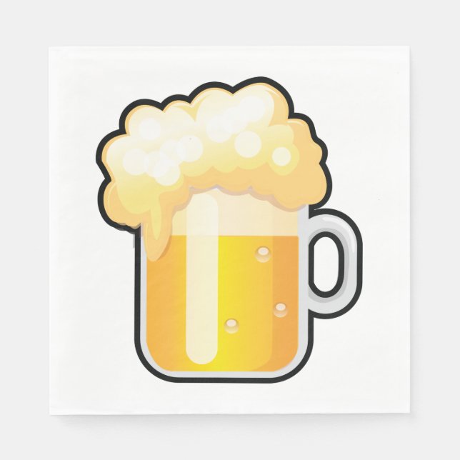 Beer Mug with Frothy Foam Napkin (Front)