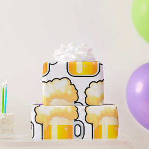 Beer Mug with Frothy Foam Wrapping Paper
