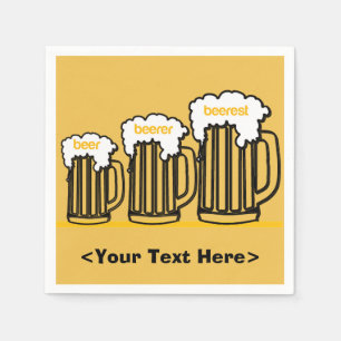 Beer Mugs Personalised Party Napkins