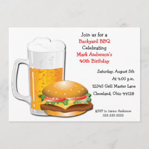 Beer N Cheese Burger Invitation