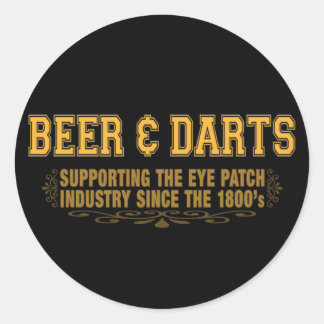 Beer N Darts Classic Round Sticker