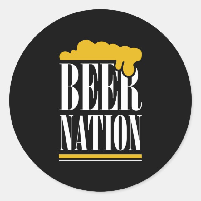 Beer Nation Classic Round Sticker (Front)