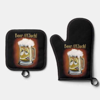 Beer O’Clock! Oven Mitt & Pot Holder Set