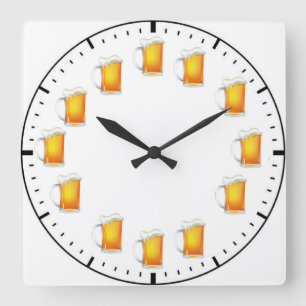 Beer-O-Clock Square Wall Clock