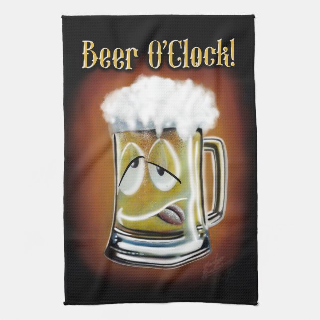 Beer O’clock!  Tea Towel (Vertical)