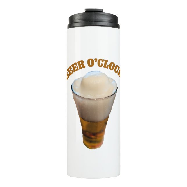 Beer O'Clock Funny Drinking Humor Thermal Tumbler (Front)