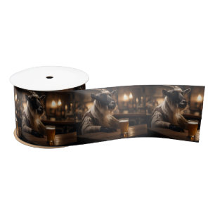 Beer Oclock Goat, Satin Ribbon