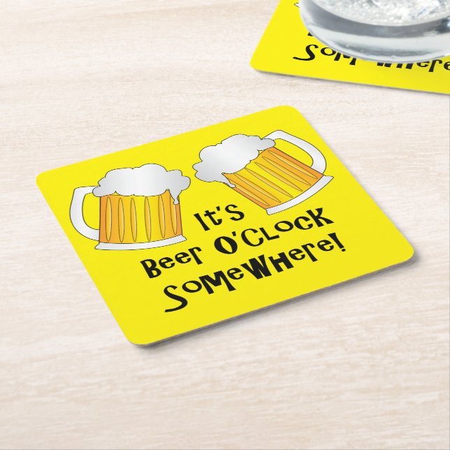 Beer O'Clock Sun is Over the Yardarm Funny Coaster (Angled)