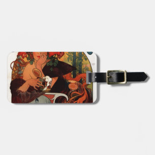 Beer of the Meuse by Alphonse Mucha Luggage Tag
