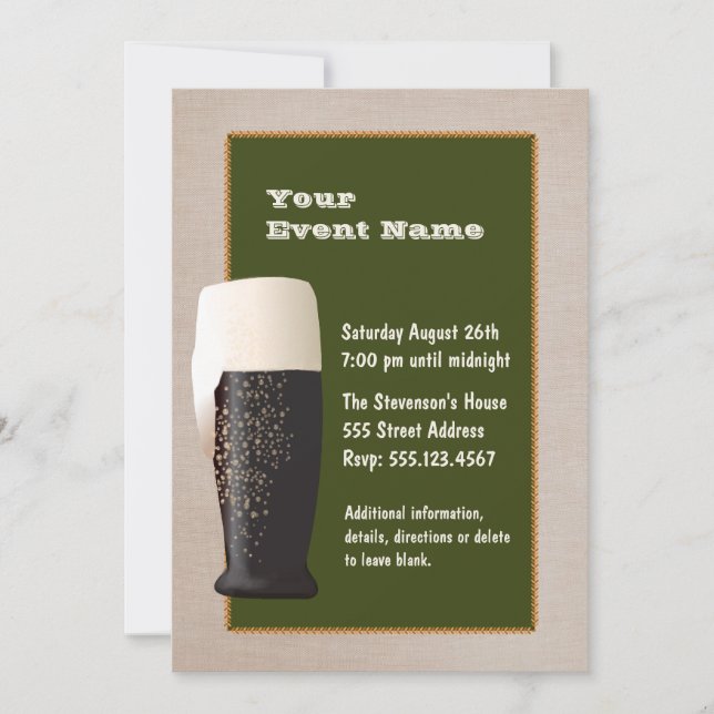 Beer on Draught Invitation (Front)