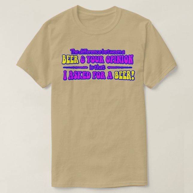 Beer Opinion Funky Worn T-Shirt (Design Front)