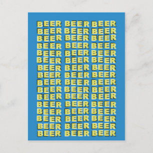 BEER OPTICAL ILLUSION POSTCARD