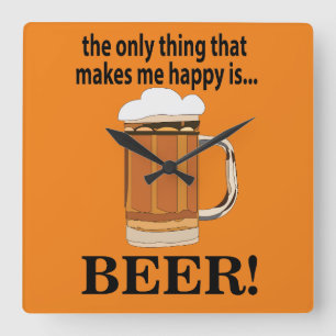 Beer Party Drinking Beer Square Wall Clock