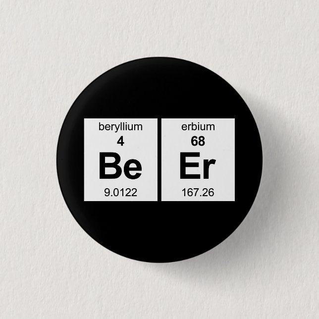 BeEr Periodic Table 3 Cm Round Badge (Front)