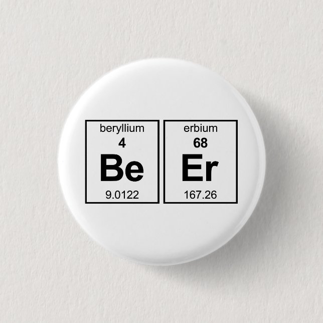 BeEr Periodic Table 3 Cm Round Badge (Front)
