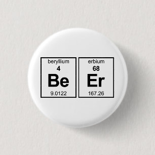 BeEr Periodic Table 3 Cm Round Badge