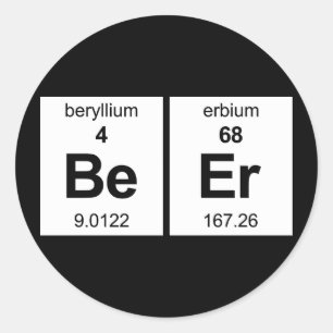 BeEr Periodic Table Classic Round Sticker