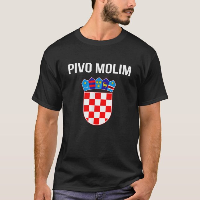Beer Please In Croatian Hrvatska Croatia Souvenir  T-Shirt (Front)