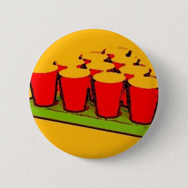 Beer Pong 6 Cm Round Badge (Front)