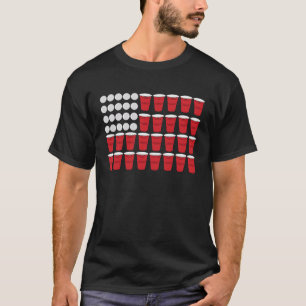 Beer Pong American Flag 4th of July St Patricks T-Shirt
