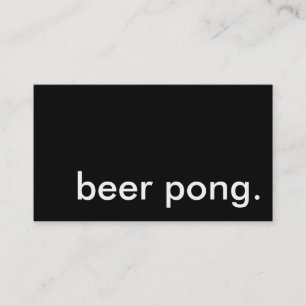 beer pong. business card