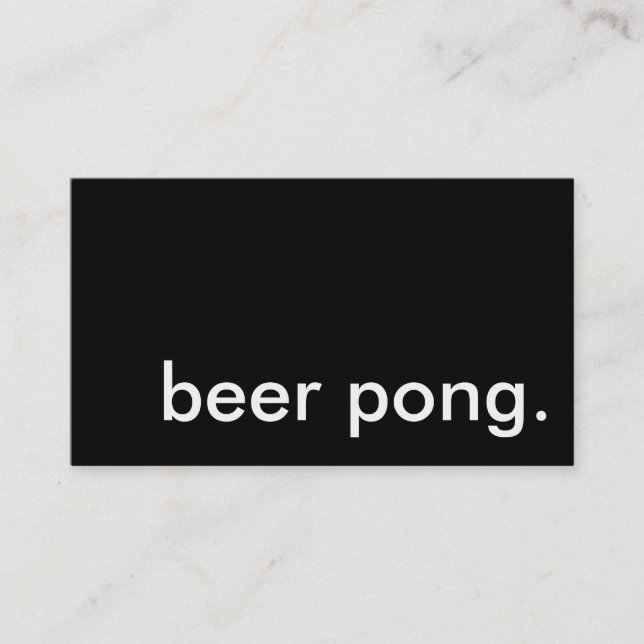 beer pong. business card (Front)