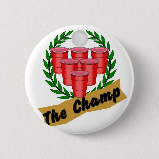 Beer Pong Champ 6 Cm Round Badge (Front)
