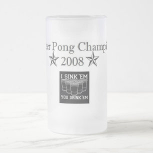 beer pong Champion Frosted Glass Beer Mug