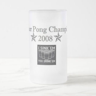 beer pong Champion Frosted Glass Beer Mug