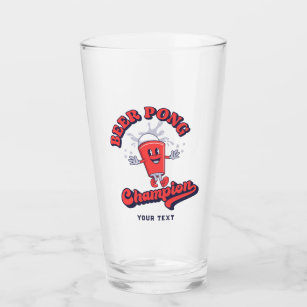 Beer Pong Champion Funny Drinking Game Glass