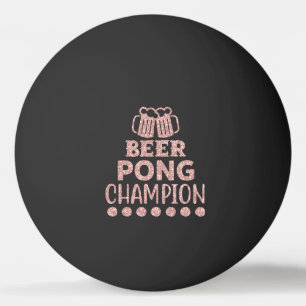 Beer Pong Champion Funny Text Black Pink Glitter Ping Pong Ball