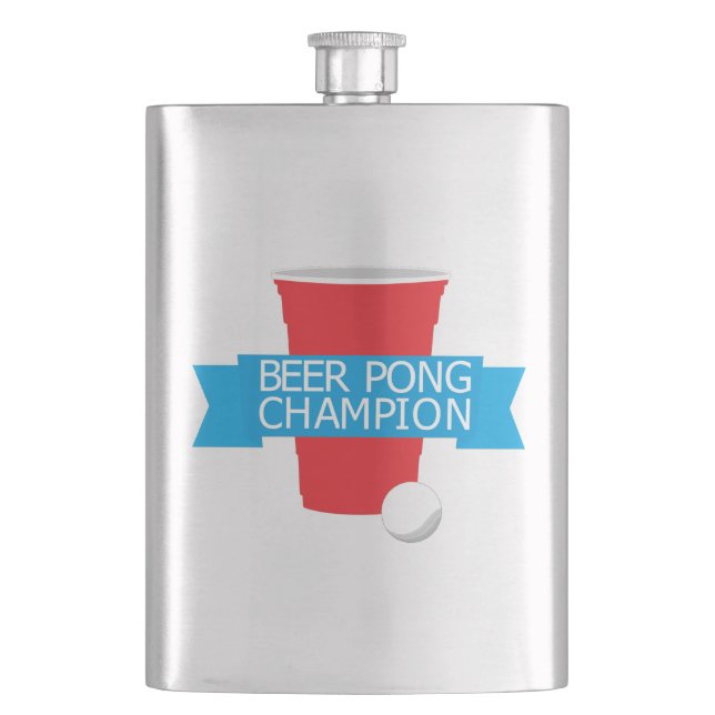 beer pong champion hip flask (Front)