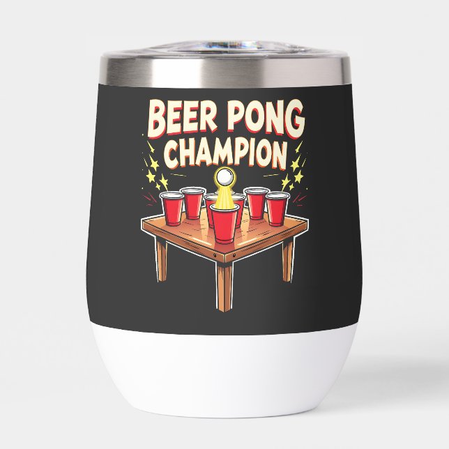 Beer Pong Champion Ping Pong Drinking (Front)