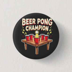 Beer Pong Champion Ping Pong Drinking 3 Cm Round Badge