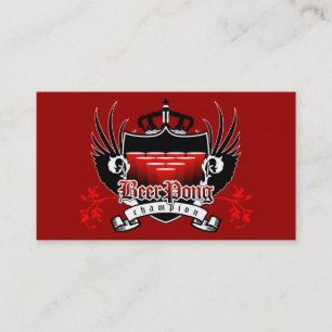 beer pong champion royal crest business card