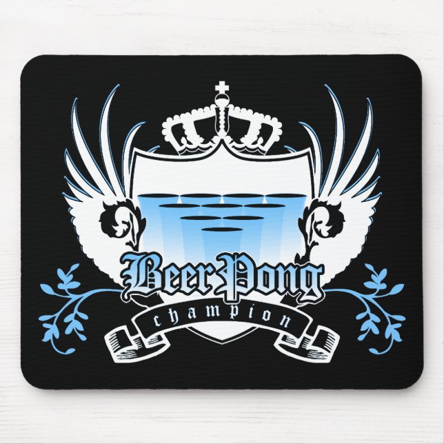 beer pong champion royal crest mouse mat (Front)