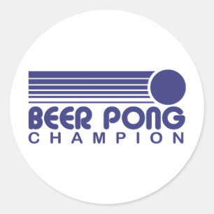 Beer Pong Classic Round Sticker