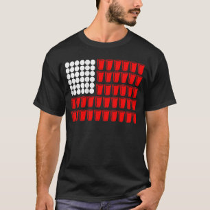Beer Pong Flag Drinking Game family T-Shirt