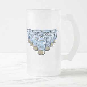 beer pong frosted glass beer mug