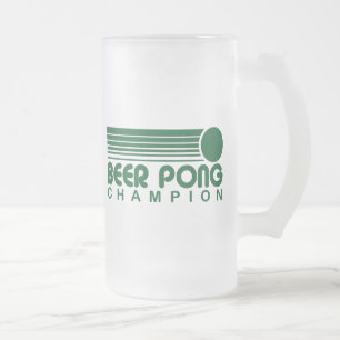 Beer Pong Frosted Glass Beer Mug