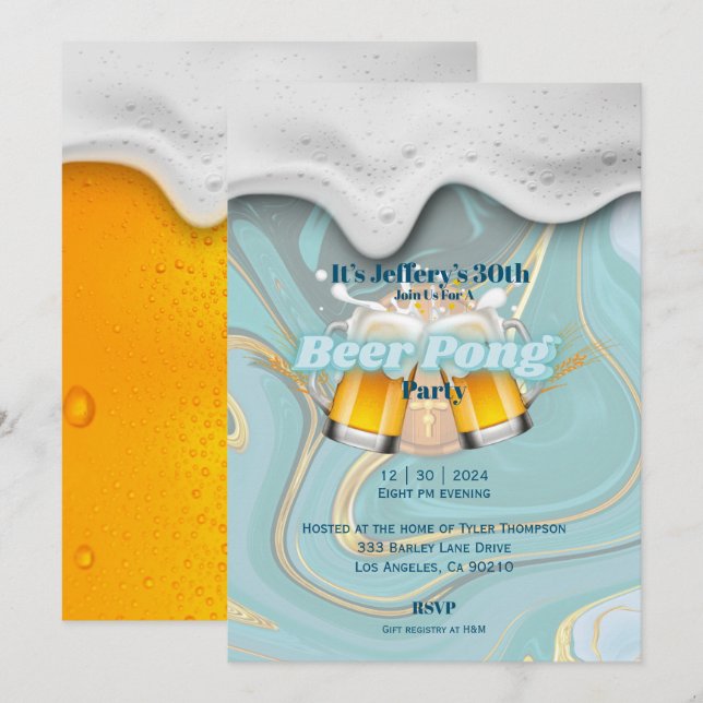 Beer pong Invitation (Front/Back)