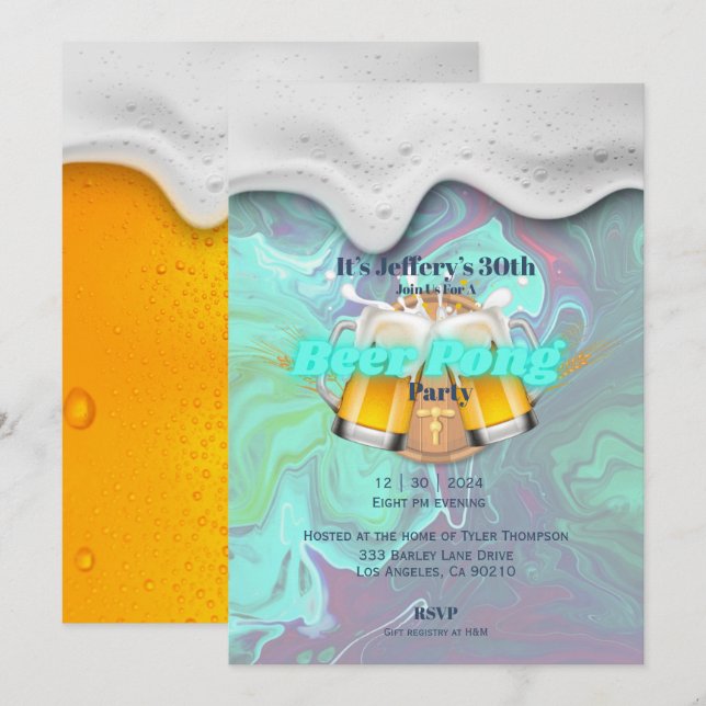 Beer pong Invitation (Front/Back)