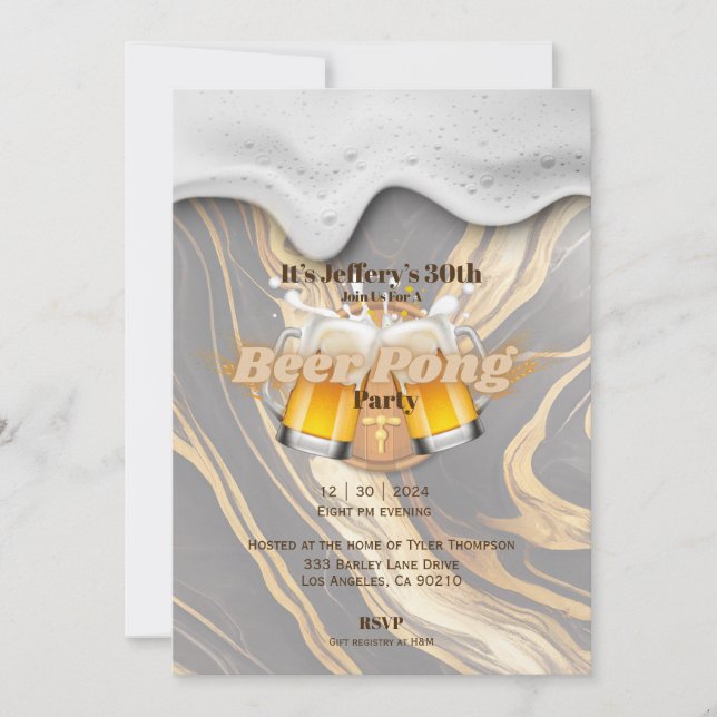 Beer pong Invitation (Front)