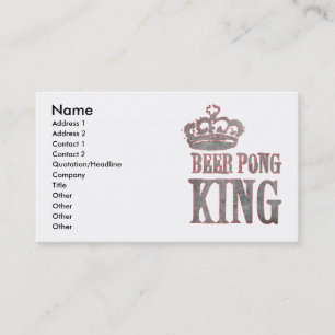Beer Pong King Business Card