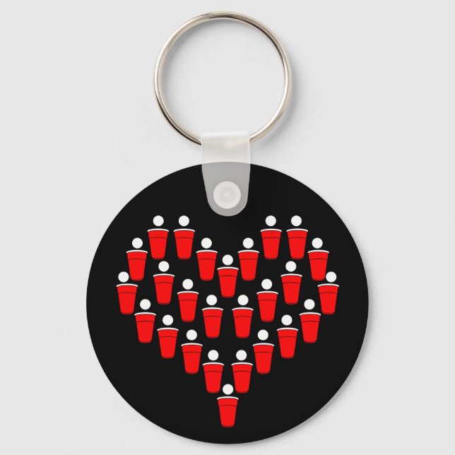 Beer Pong Love Key Ring (Front)