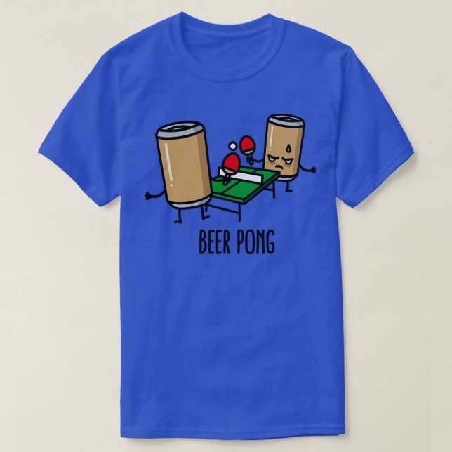 Beer pong ping pong table tennis beer can T-Shirt (Design Front)